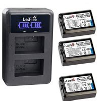 Leifire Pcs Np Fw Lithium Ion Batteries With Lcd Display Dual Usb