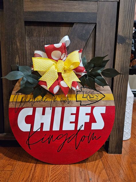 Kansas City Chiefs, NFL Football, Welcome Sign, Front Door Sign, Chiefs Football, Football Sign ...