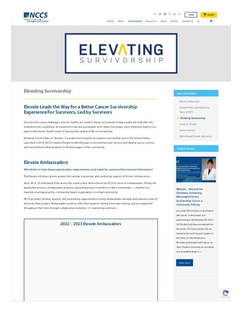 Elevate Leads The Way For A Better Cancer Survivorship Experience For