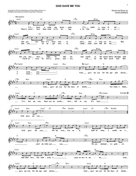 God Gave Me You By Blake Shelton Sheet Music For Lead Sheet Fake Book