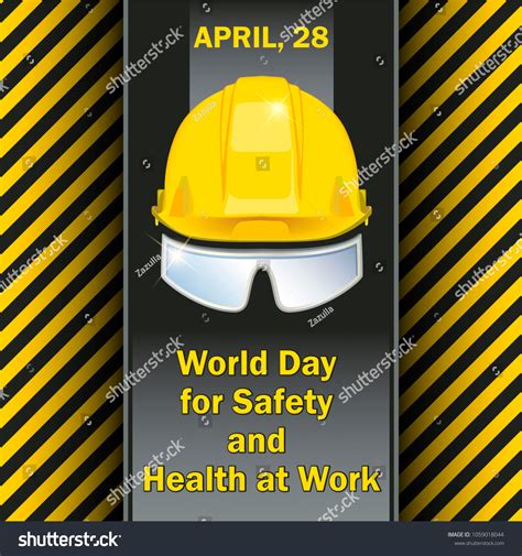 World Day Safety Health Work เวกเตอร์สต็อก ปลอดค่าลิขสิทธิ์ 1059018044