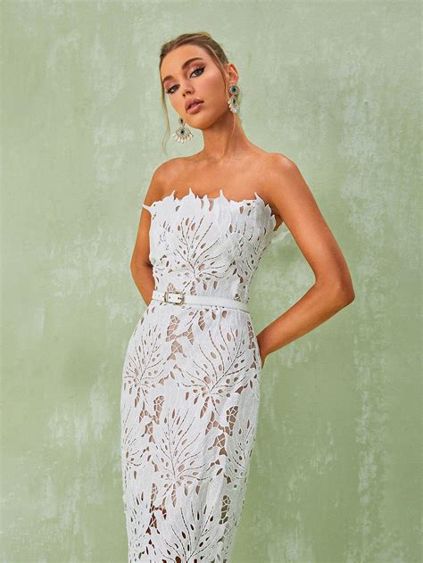 Despina White Lace Midi Dress Mew Mews Fashion