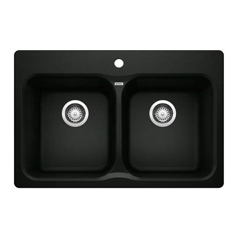 Blanco Vision 210 Equal Double Bowl Drop In Kitchen Sink Silgranit