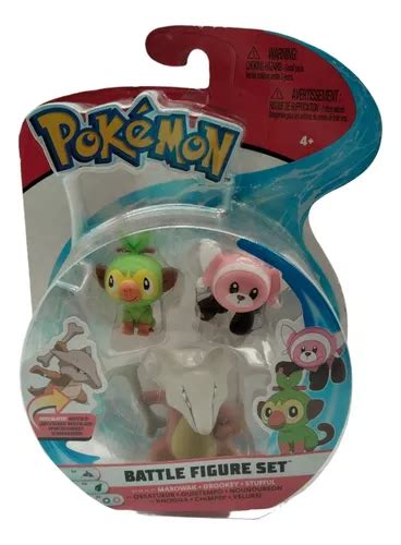 Figura Pokémon Marowak Grookey Y Stufful Jazwares