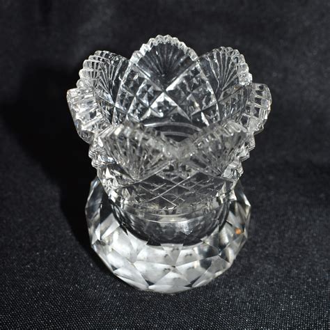 Cut Crystal Toothpick Holder Memory Lane Antiques