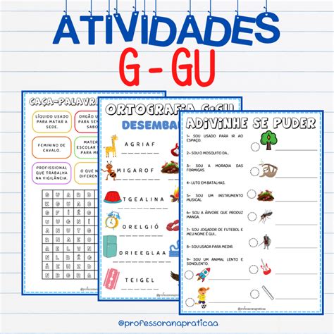 Palavras Com G Seguida De E Ou I - Palavras Com G Ou Gu - FDPLEARN