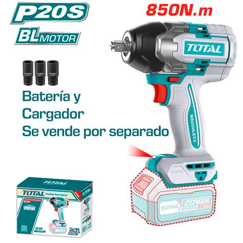 Llave De Impacto 850 Nm Inalámbrico 1/2 20 V(Sin batería y cargador