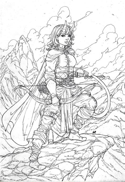 Tiefling Archer Lineart Version By Lcfreitas On Deviantart