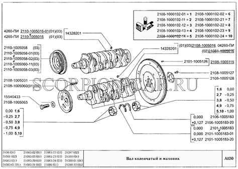 ВАЗ 2108 Вал коленчатый и маховик