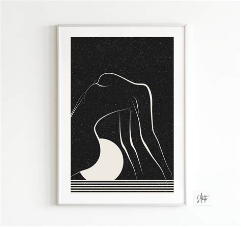 Abstract Nude Woman Silhouette Sensual Art Print Erotic Etsy