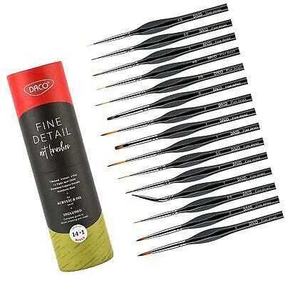 Daco Miniature Paint Brushes Pcs Detail Paint Brush Set With