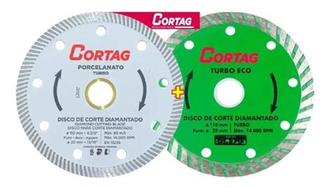 Kit Disco Porcelanato Diamantado Fino Turbo Eco Cortag Parcelamento