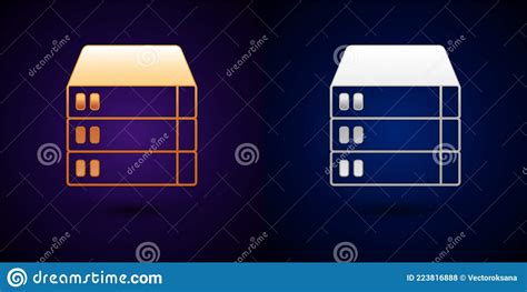 Gold And Silver Server Data Web Hosting Icon Isolated On Black