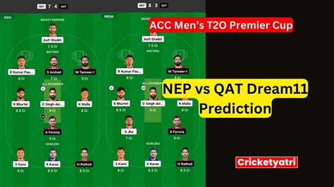 Nep Vs Qat Dream11 Prediction In Hindi Fantasy Cricket Pitch Report Dream11 Team T20 Match