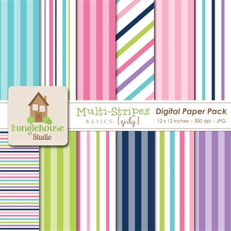 Stripe Digital Paper Etsy