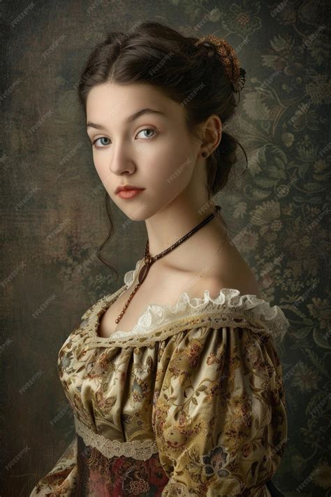 A young woman embodies the beauty and grace of the Renaissance period
