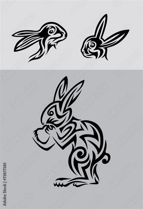 Tribal Rabbit Tattoo Design