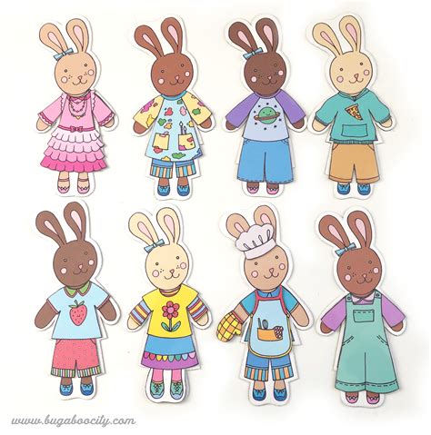 Free Printable Bunny Paper Dolls Crafting Cheerfully