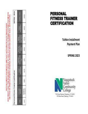 Fillable Online Personal Fitness Trainer Certification Fax Email Print