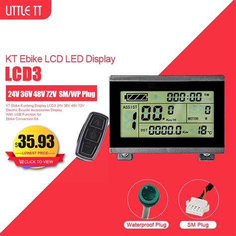 E Bike Display KT Lcd3 Intelligent Control Panel 24V 36V 48V 72V KT