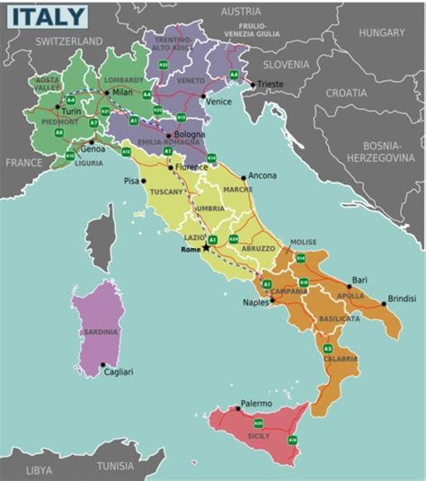 Italy Regions Map and Information