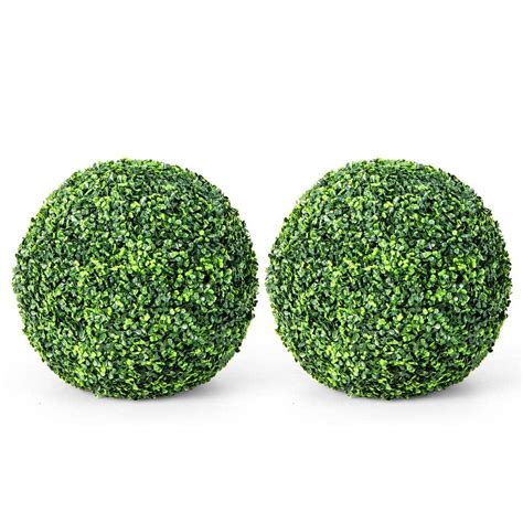 Angeles Home 2 Piece 19 In Artificial Boxwood Topiary Ball Indoor