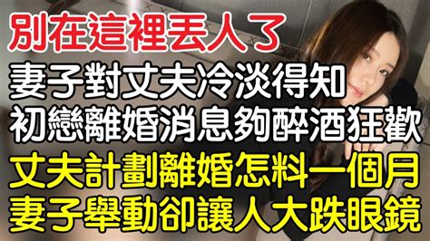 “別在這裡丟人了！”結婚後妻子對丈夫冷淡得知初戀離婚消息後醉酒狂歡，丈夫計劃離婚怎料一個月妻子的舉動卻讓人大跌眼鏡！｜情感｜男閨蜜｜妻子出軌