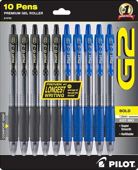 Pilot G2 Pens Premium Gel Pens Bold Pens Bulk Pack Of 10 Pens 5