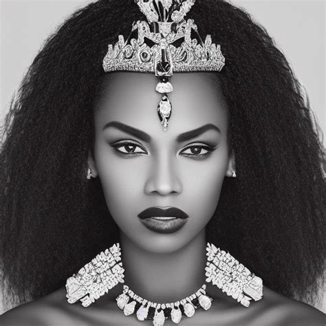 Beautiful Black Melanin Queen With Gems And Jewels Graphic · Creative