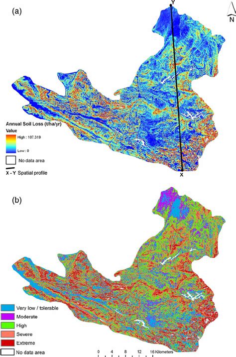 Spatial Distribution Of A Predicted Annual Soil Loss T H Y