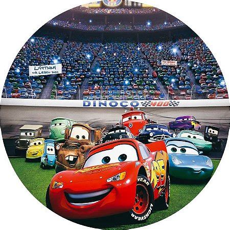 Painel Redondo Tecido Sublimado 3D Carros McQueen WRD 2403 Wear