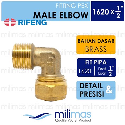 Jual RIFENG Male Elbow Uk 1620 X 1 2 M Keni Drat Kuningan Fitting