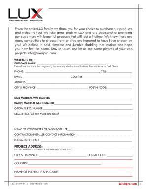 Fillable Online Lux Panel Order Form Fax Email Print Pdffiller