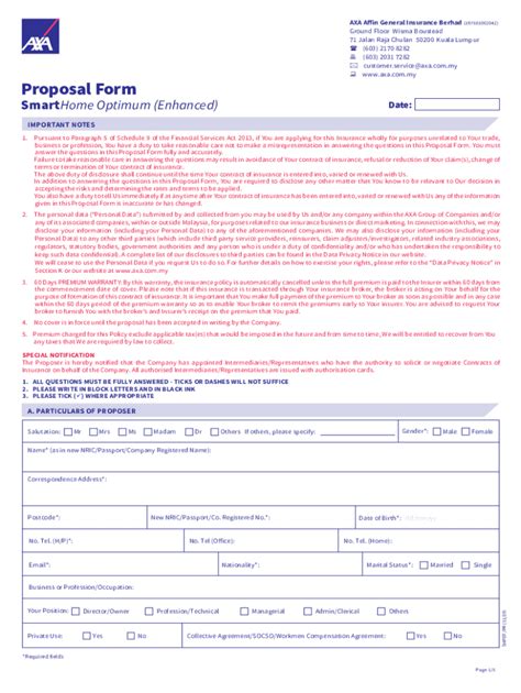 Fillable Online Proposal Form SmartHome Optimum Enhanced V4 Fax Email