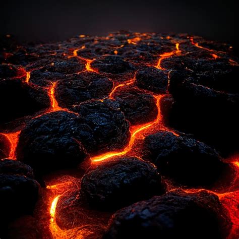 Premium Photo | Volcano hot lava top view texture