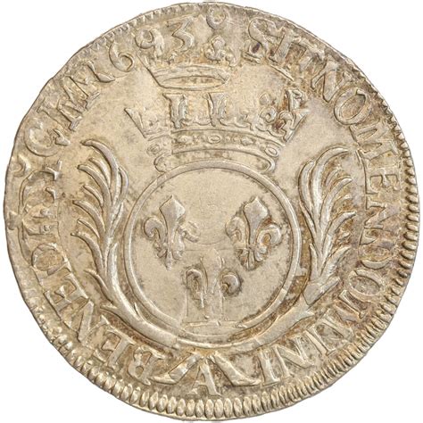 Ecu Aux Palmes Louis Xiv Monnaies Argent Et Bronze