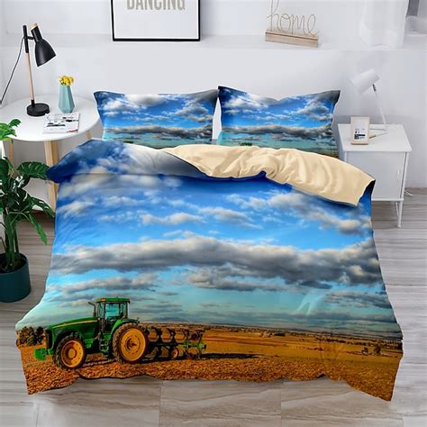 Literie D Ferme Tracteur Impression Housse De Couette Ensembles De