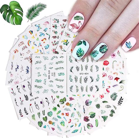 Mwoot 48 Feuilles Différents Styles Stickers Ongle Autocollants de