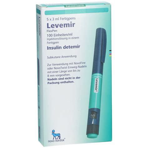 Levemir Flexpen Einheiten Ml Inj L Fertigpen X Ml Mit Dem E