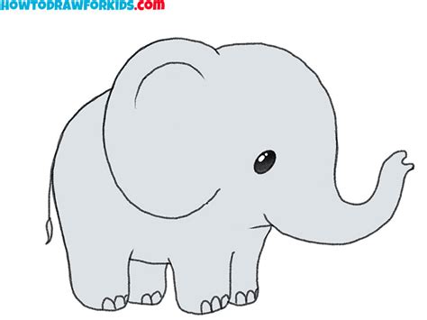 Simple Elephant Drawing For Kids