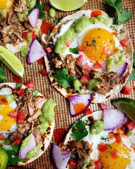 Fried Egg Shredded Pork Breakfast Tacos Recipe The Feedfeed