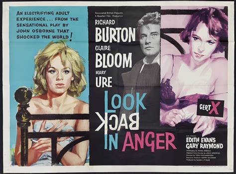 Look Back In Anger 1959 Original Vintage Richard Burton Uk Quad Film