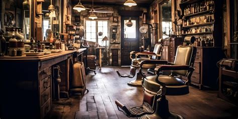 Premium Photo A Barber Shop With A Vintage Aesthetic Showcasing The