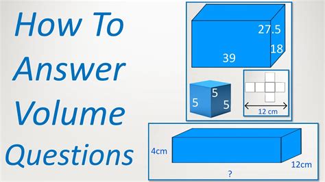 How To Answer Volume Questions Cubes And Cuboids Youtube