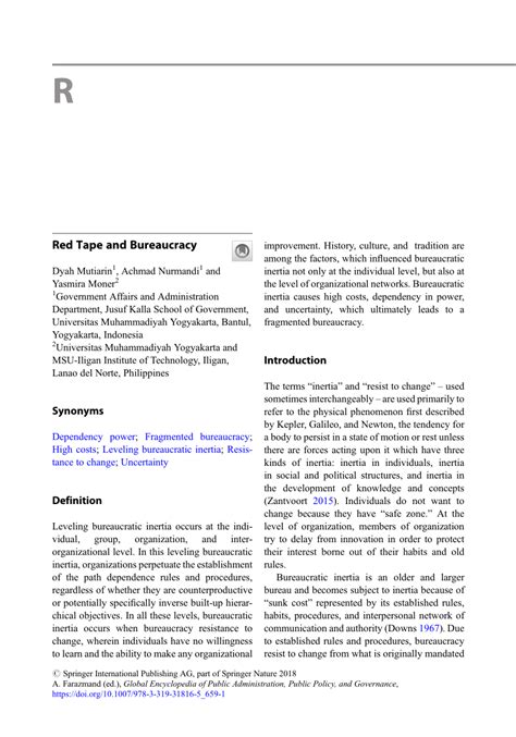 (PDF) Red Tape and Bureaucracy