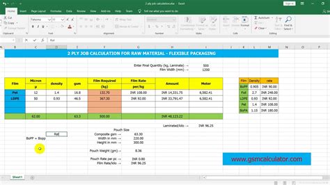 Raw Material Calculation Using Excel Sheet Auto Calculation YouTube