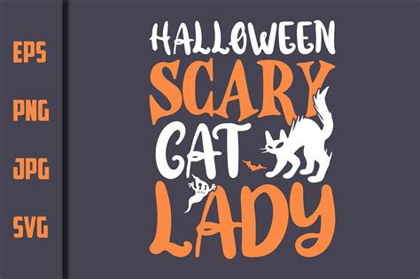 Halloween Scary Cat Lady Vector Design Graphic By Faiyazalc