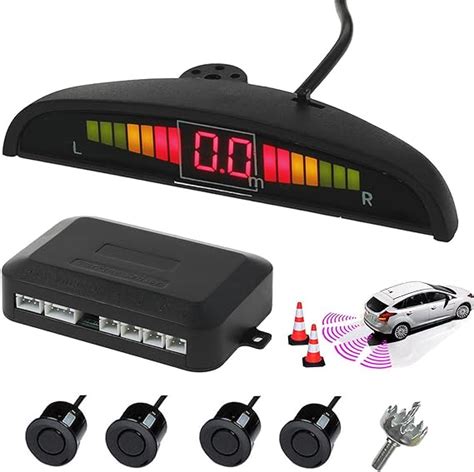 AUTOUTLET 4 Kit Sensori Di Parcheggio Auto Radar Con Display A LED