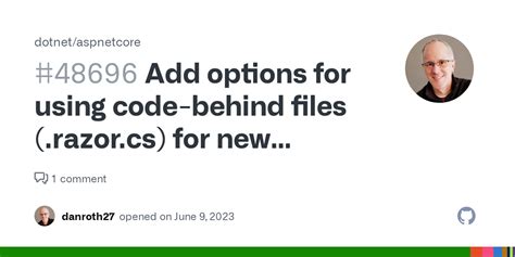 Add Options For Using Code Behind Files Razor Cs For New Blazor