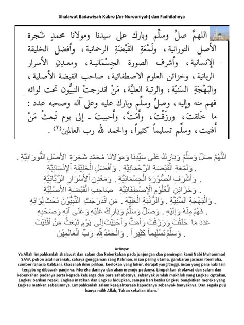 Shalawat Badawiyah Kubro | PDF